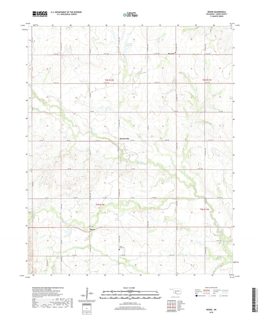 Boone Oklahoma US Topo Map Image