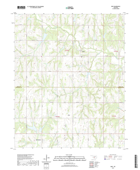 Bray Oklahoma US Topo Map Image
