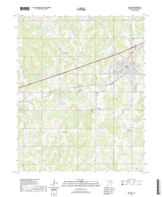 Bristow Oklahoma US Topo Map Image