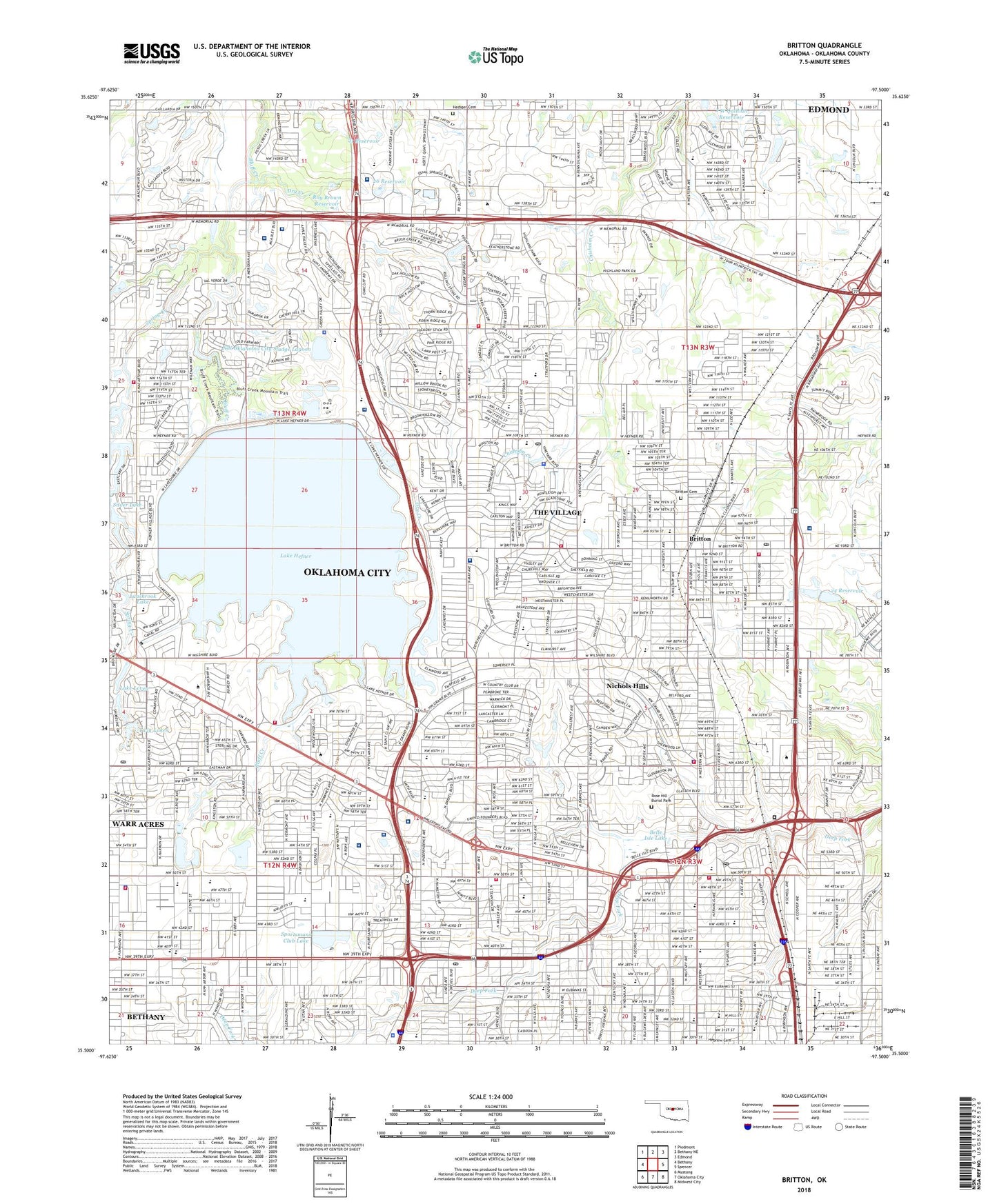Britton Oklahoma US Topo Map Image