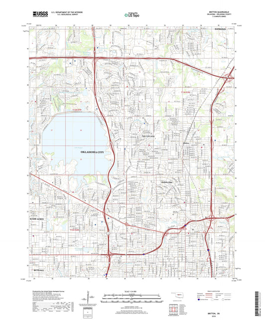 Britton Oklahoma US Topo Map Image
