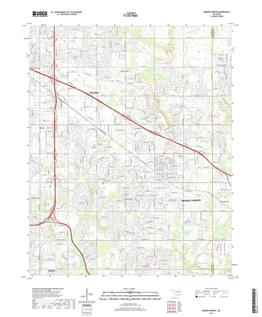 Broken Arrow Oklahoma US Topo Map Image