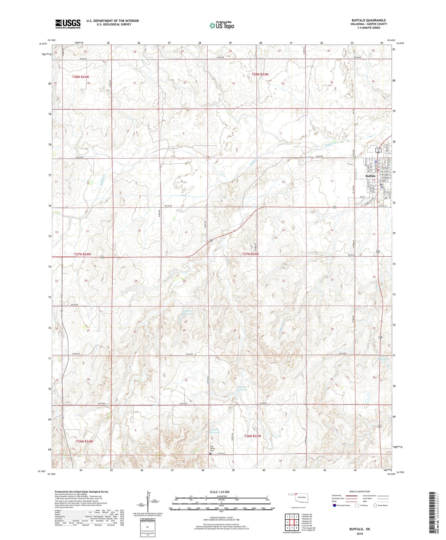 Buffalo Oklahoma US Topo Map Image