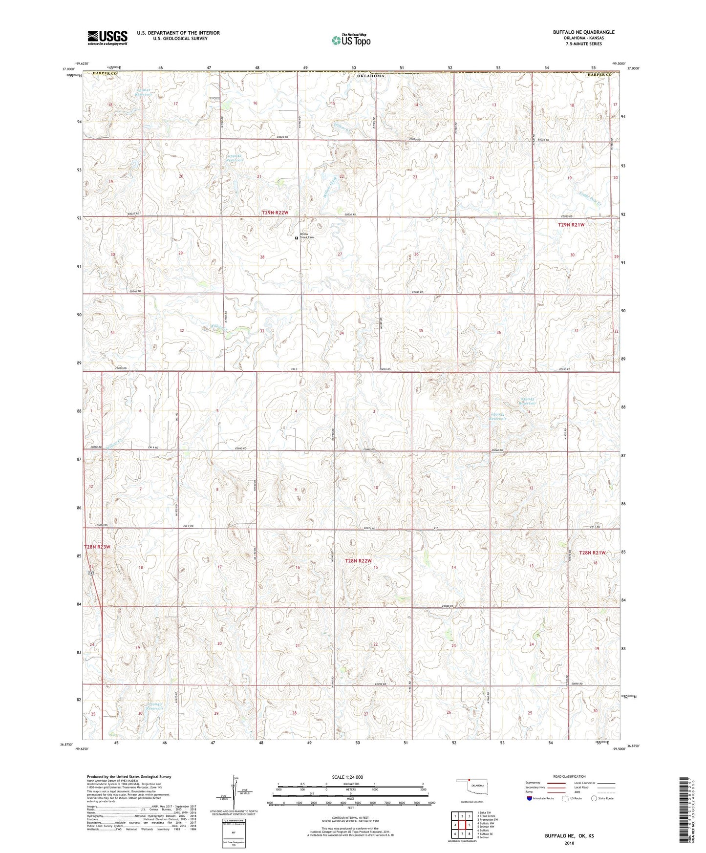 Buffalo NE Oklahoma US Topo Map Image