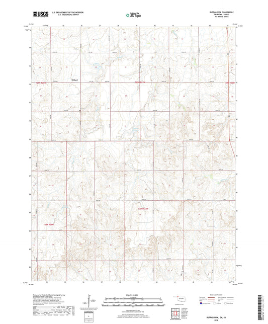 Buffalo NW Oklahoma US Topo Map Image