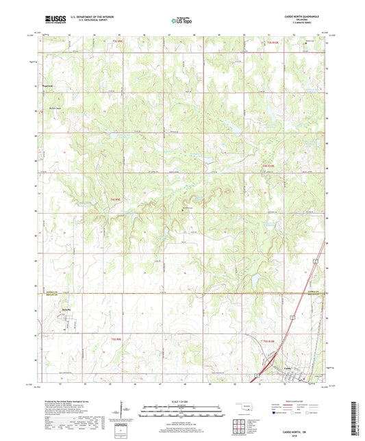 Caddo North Oklahoma US Topo Map Image