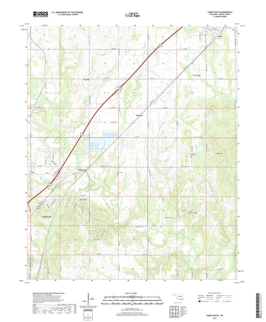 Caddo South Oklahoma US Topo Map Image