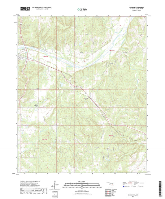 Calvin East Oklahoma US Topo Map Image