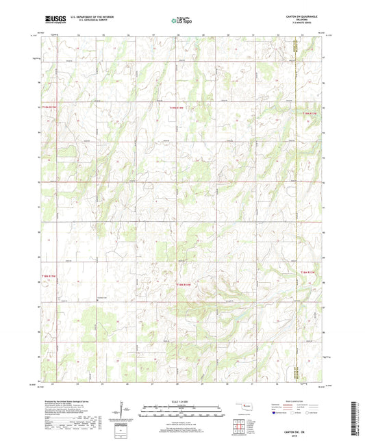 Canton SW Oklahoma US Topo Map Image
