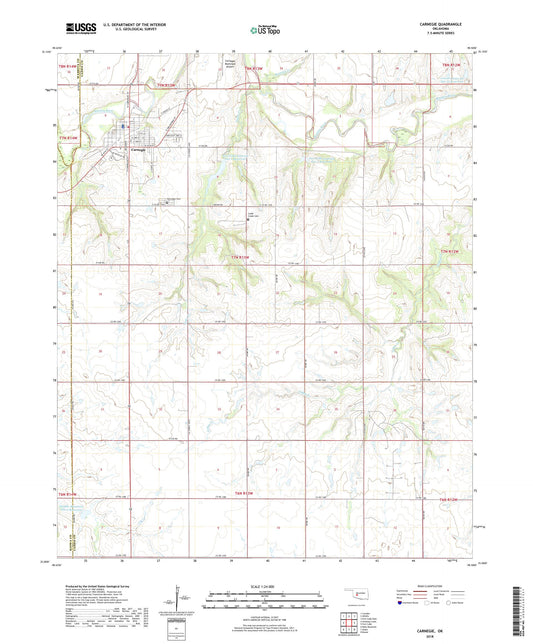 Carnegie Oklahoma US Topo Map Image
