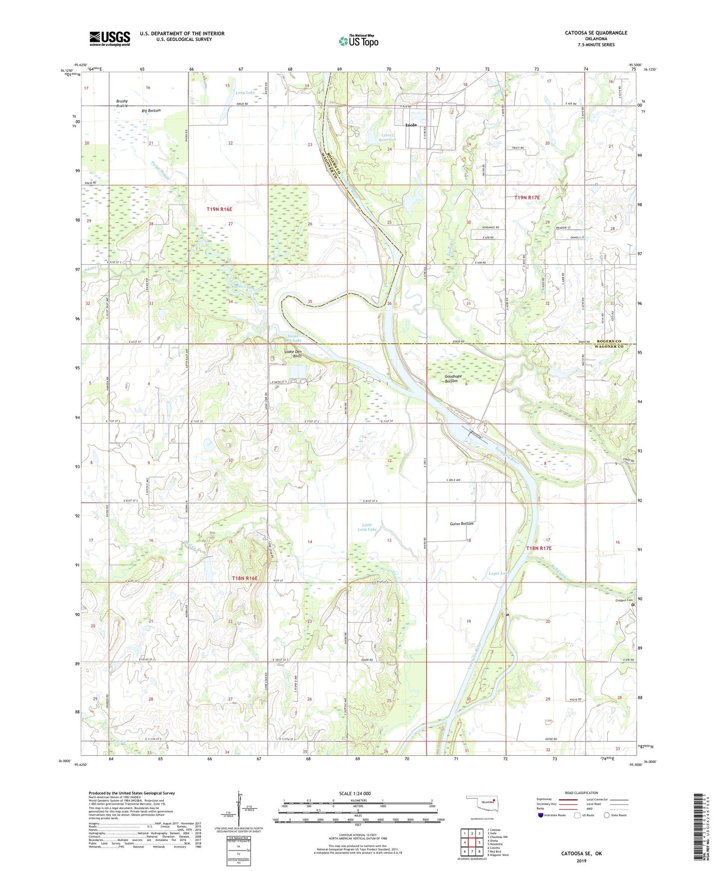 Catoosa SE Oklahoma US Topo Map Image