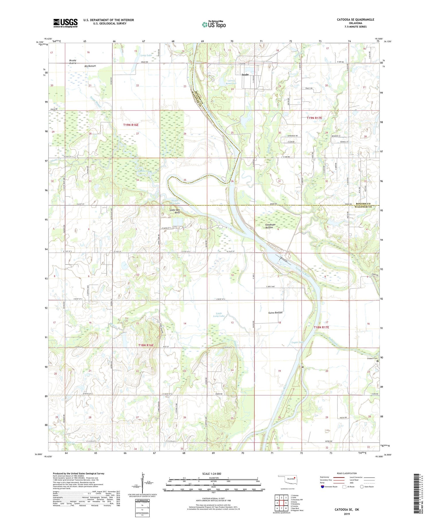 Catoosa SE Oklahoma US Topo Map Image