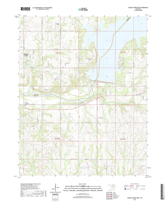 Charley Creek West Oklahoma US Topo Map Image