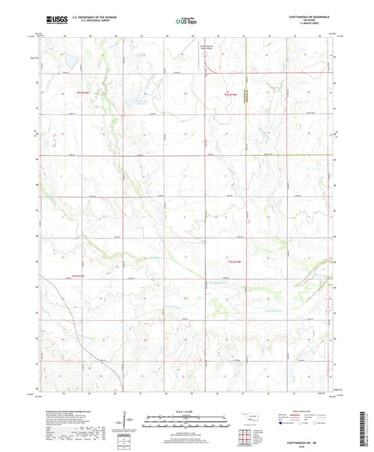 Chattanooga SW Oklahoma US Topo Map Image