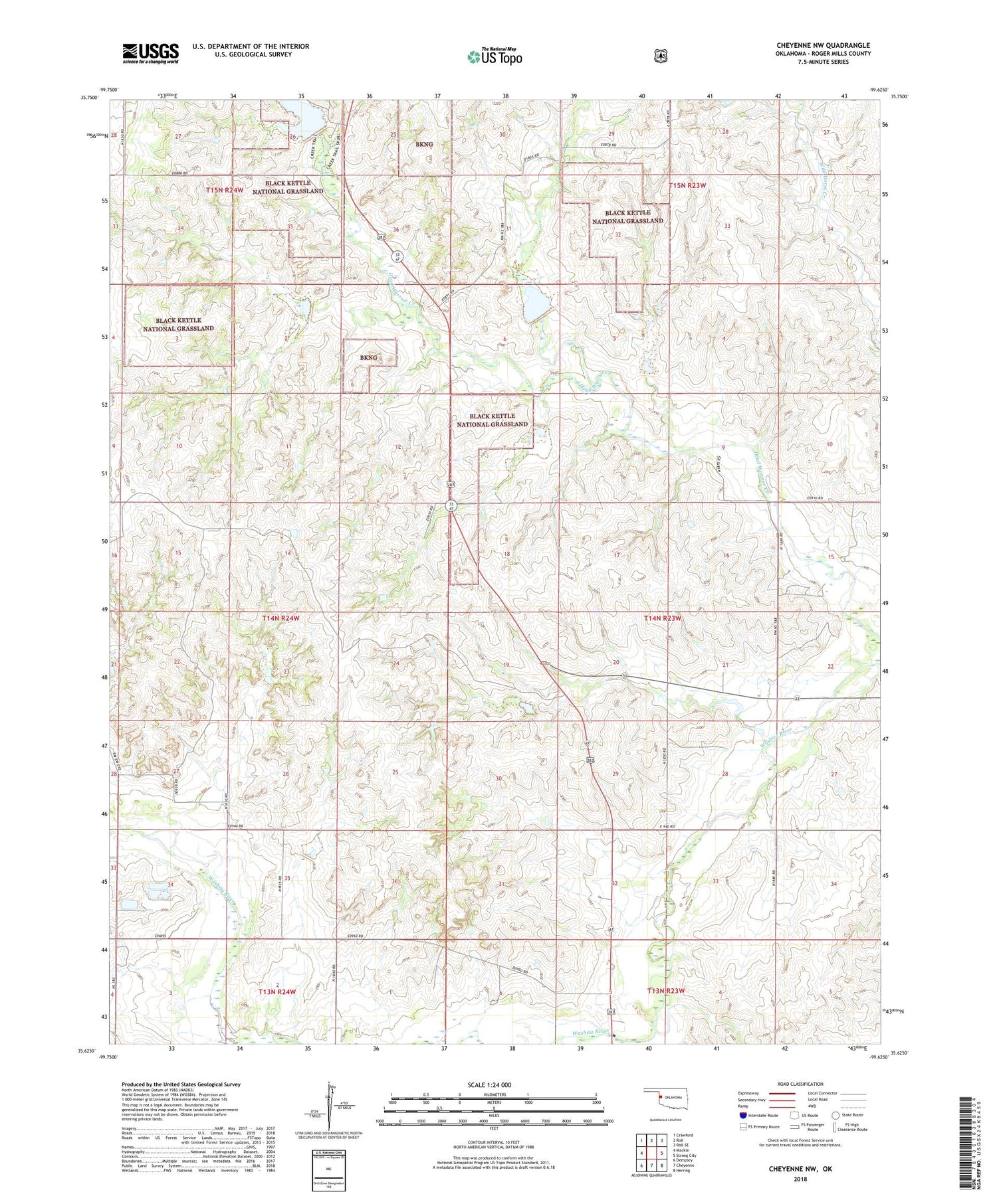 Cheyenne NW Oklahoma US Topo Map Image