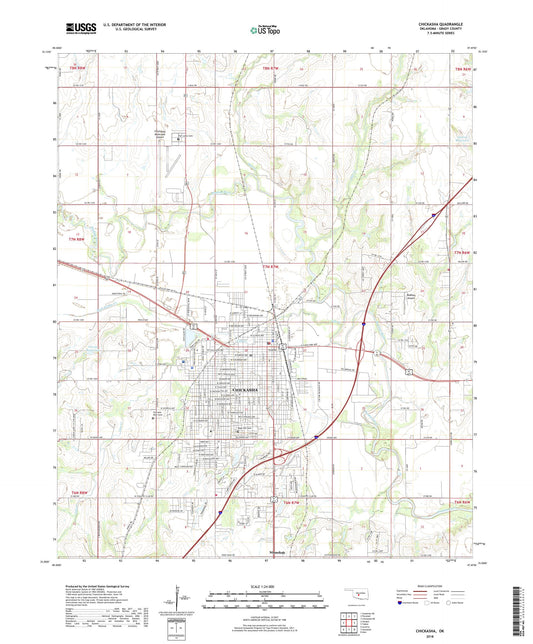 Chickasha Oklahoma US Topo Map Image