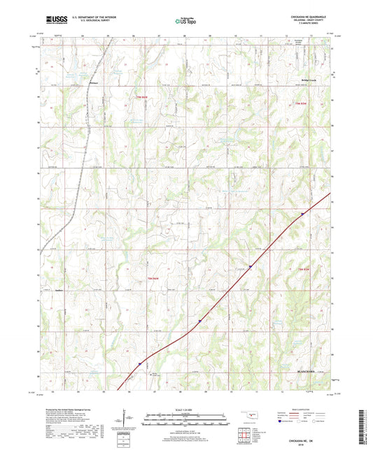 Chickasha NE Oklahoma US Topo Map Image