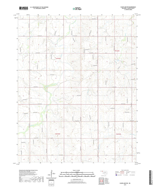 Clear Lake NW Oklahoma US Topo Map Image