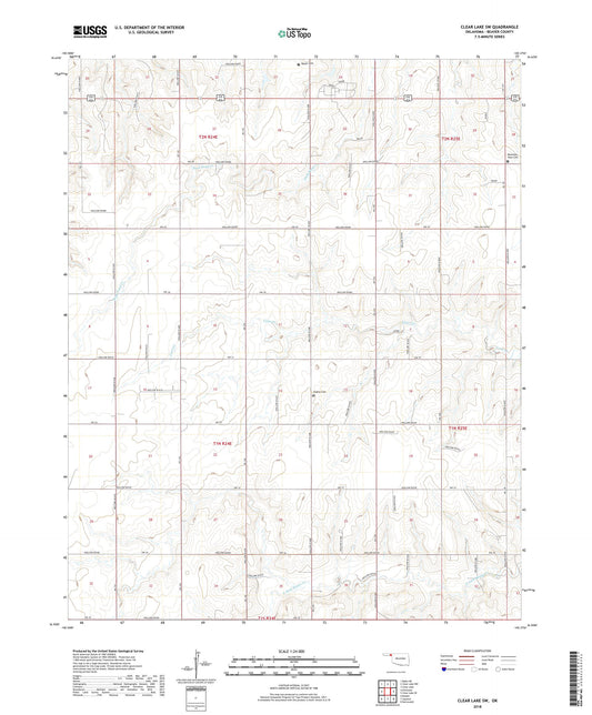 Clear Lake SW Oklahoma US Topo Map Image