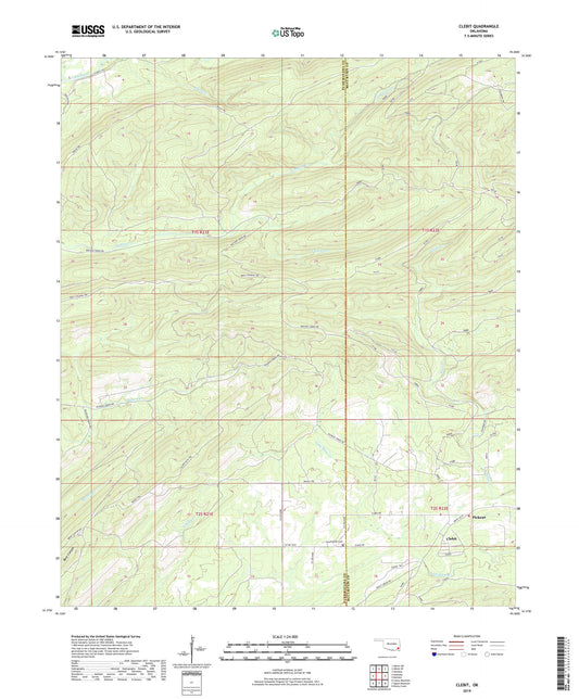Clebit Oklahoma US Topo Map Image