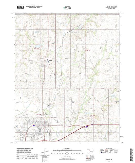 Clinton Oklahoma US Topo Map Image