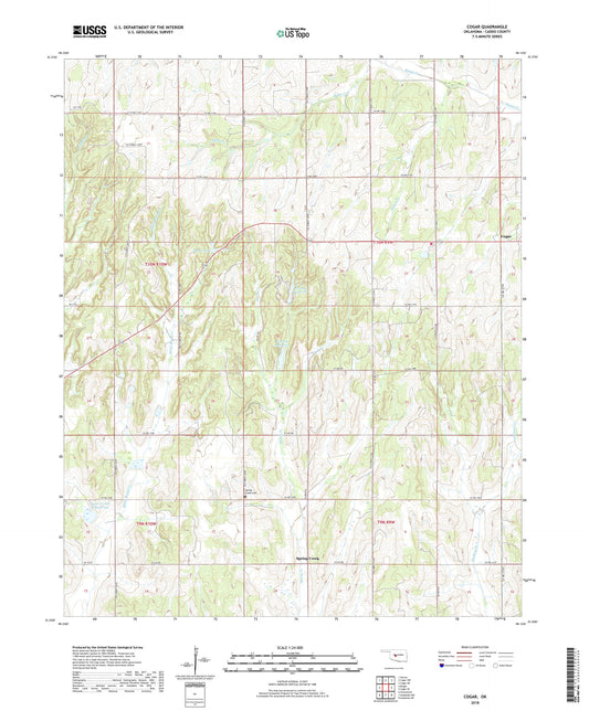 Cogar Oklahoma US Topo Map Image