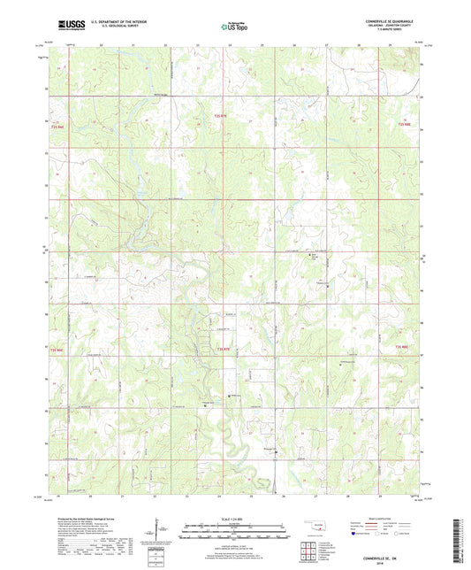 Connerville SE Oklahoma US Topo Map Image