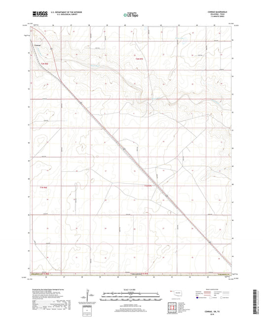 Conrad Oklahoma US Topo Map Image