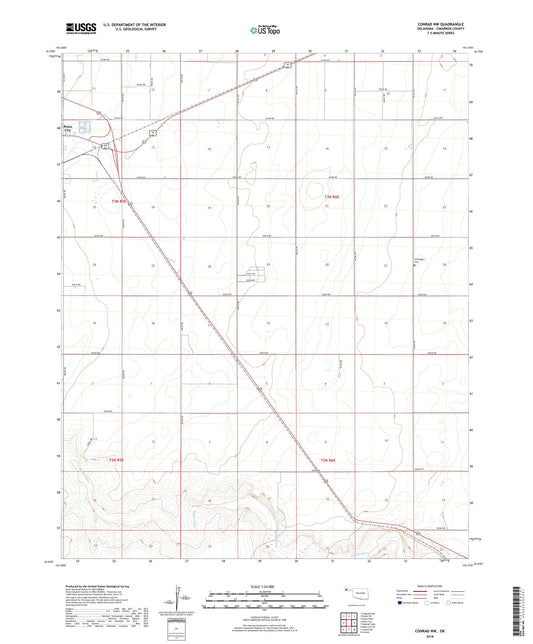 Conrad NW Oklahoma US Topo Map Image