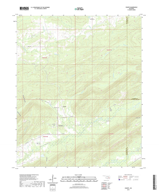 Counts Oklahoma US Topo Map Image