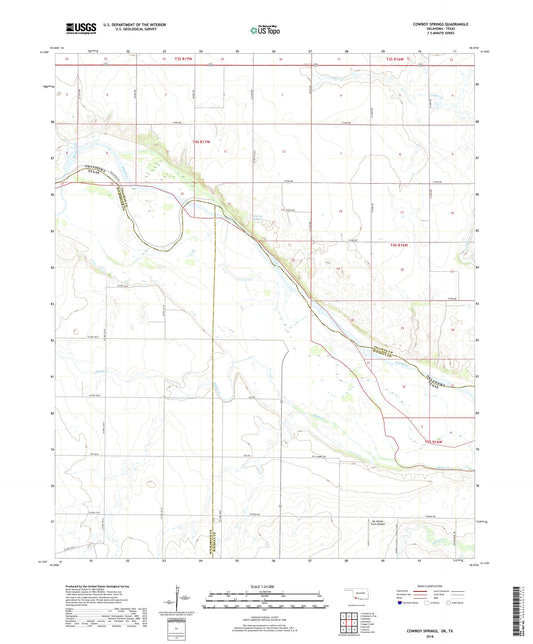 Cowboy Springs Oklahoma US Topo Map Image