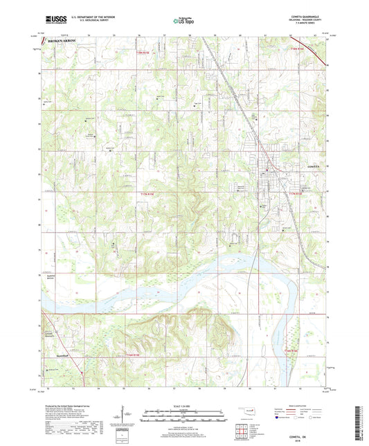 Coweta Oklahoma US Topo Map Image
