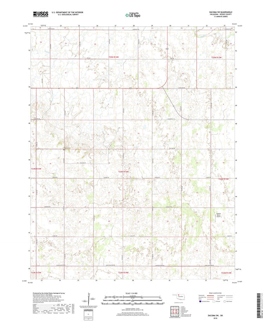 Dacoma SW Oklahoma US Topo Map Image