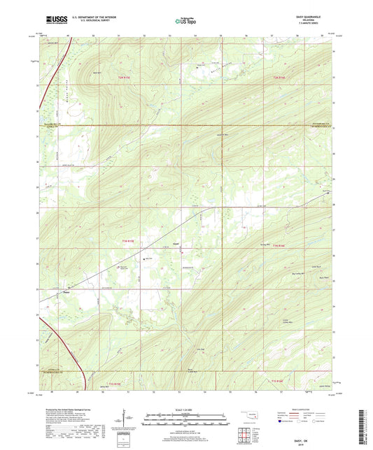 Daisy Oklahoma US Topo Map Image