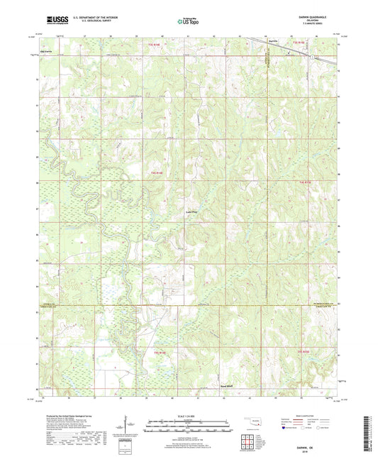 Darwin Oklahoma US Topo Map Image