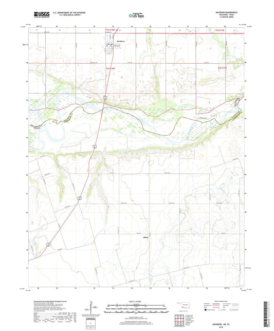 Davidson Oklahoma US Topo Map Image