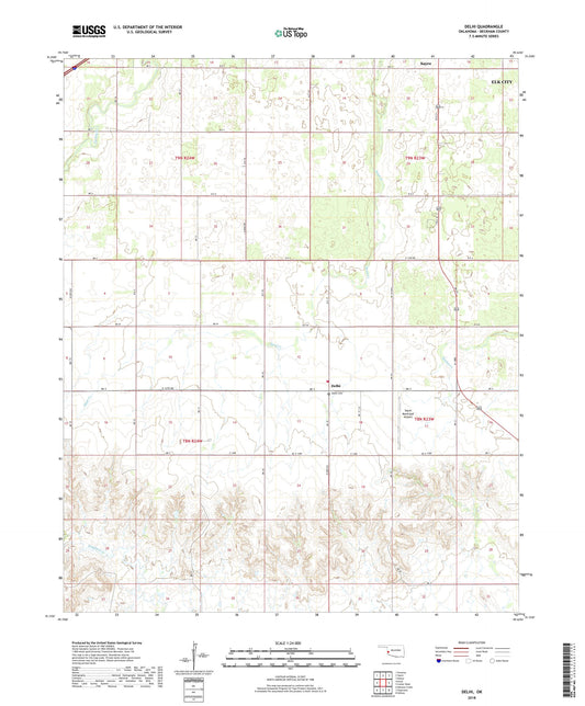 Delhi Oklahoma US Topo Map Image