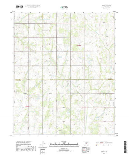Denton Oklahoma US Topo Map Image