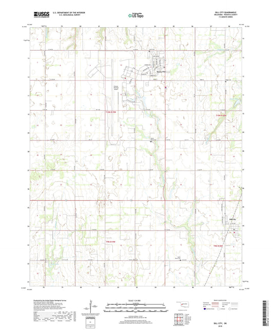 Dill City Oklahoma US Topo Map Image