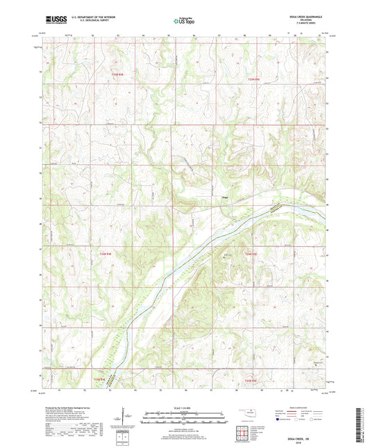 Doga Creek Oklahoma US Topo Map Image