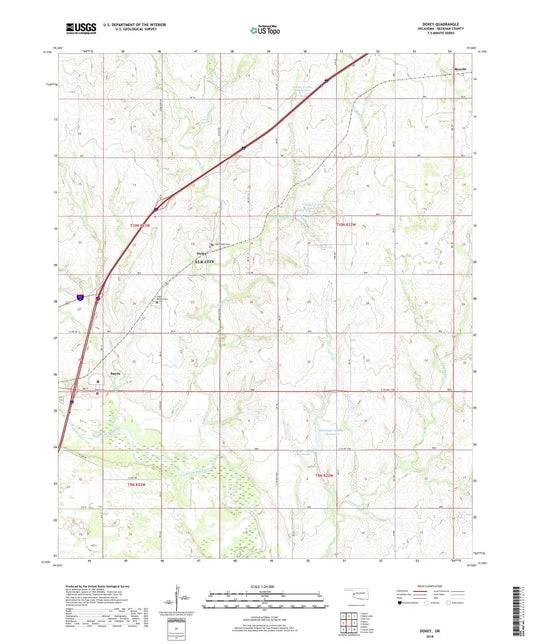 Doxey Oklahoma US Topo Map Image