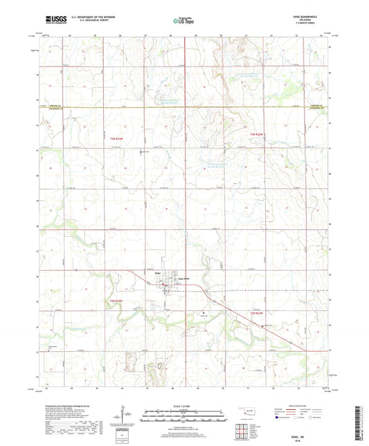 Duke Oklahoma US Topo Map Image