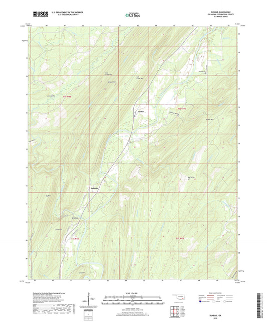 Dunbar Oklahoma US Topo Map Image