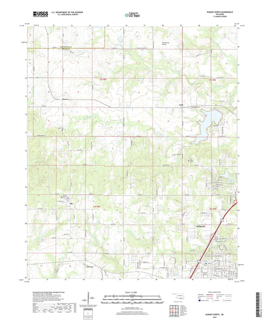 Durant North Oklahoma US Topo Map Image