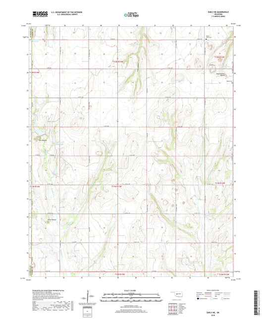 Eakly NE Oklahoma US Topo Map Image