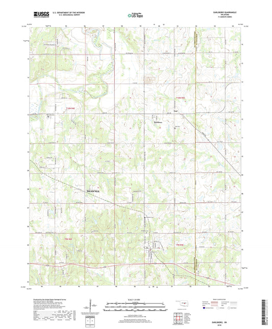 Earlsboro Oklahoma US Topo Map Image