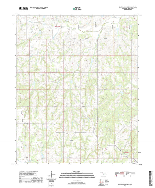 East Roaring Creek Oklahoma US Topo Map Image