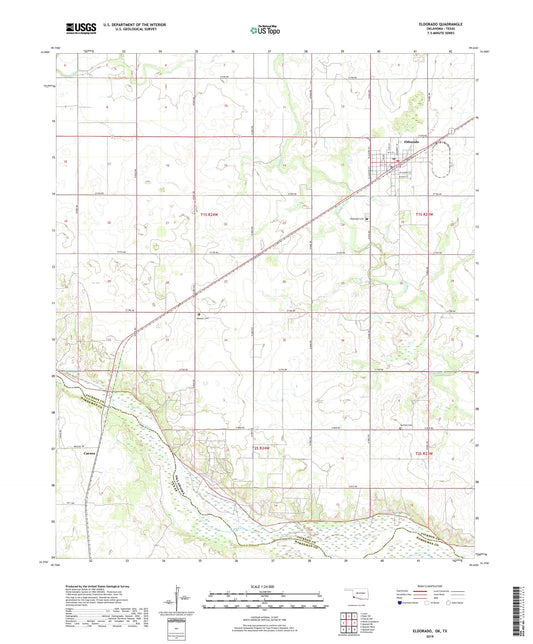 Eldorado Oklahoma US Topo Map Image