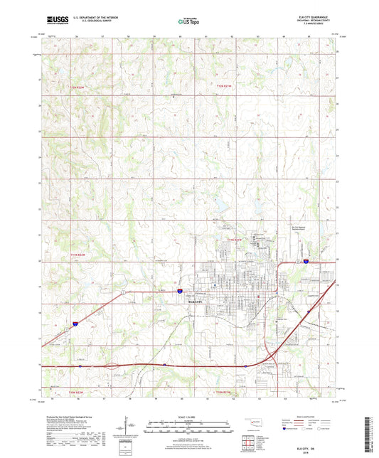 Elk City Oklahoma US Topo Map Image