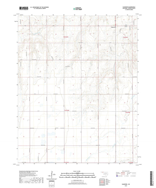Elmwood Oklahoma US Topo Map Image
